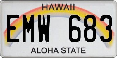 HI license plate EMW683