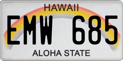 HI license plate EMW685