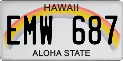 HI license plate EMW687