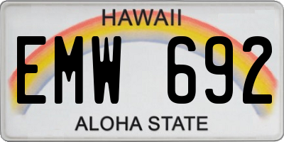 HI license plate EMW692