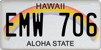 HI license plate EMW706