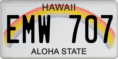 HI license plate EMW707