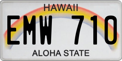 HI license plate EMW710