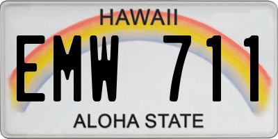 HI license plate EMW711