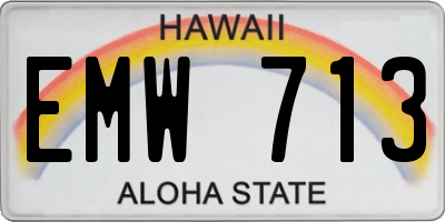 HI license plate EMW713