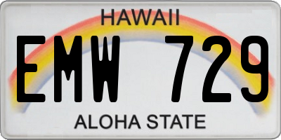 HI license plate EMW729