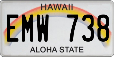 HI license plate EMW738