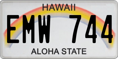 HI license plate EMW744