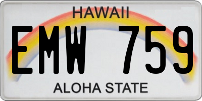 HI license plate EMW759