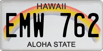HI license plate EMW762