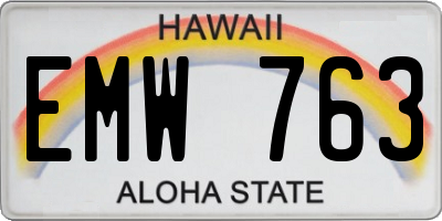 HI license plate EMW763