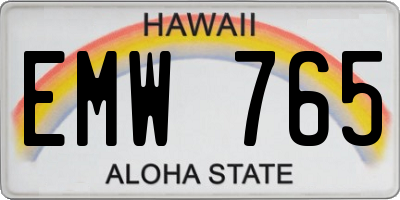 HI license plate EMW765