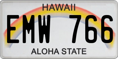 HI license plate EMW766