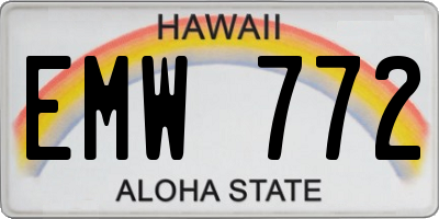HI license plate EMW772