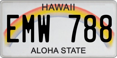 HI license plate EMW788