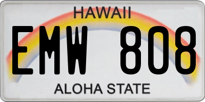 HI license plate EMW808