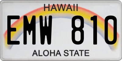 HI license plate EMW810