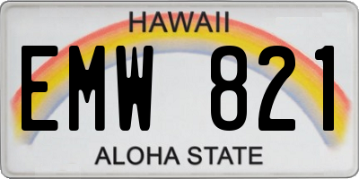 HI license plate EMW821