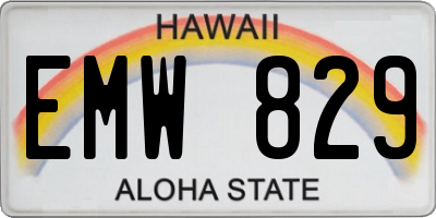 HI license plate EMW829
