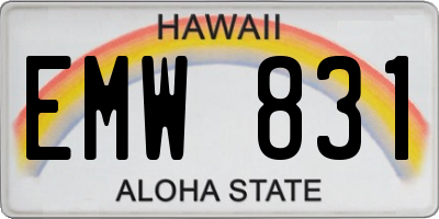 HI license plate EMW831