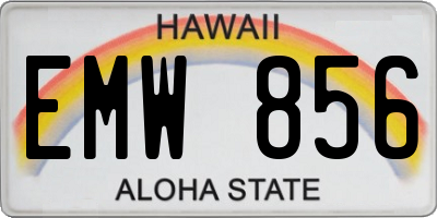 HI license plate EMW856