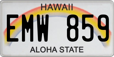 HI license plate EMW859