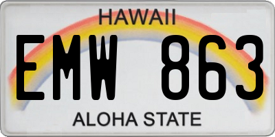 HI license plate EMW863