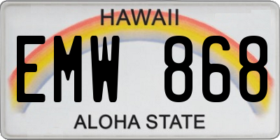 HI license plate EMW868