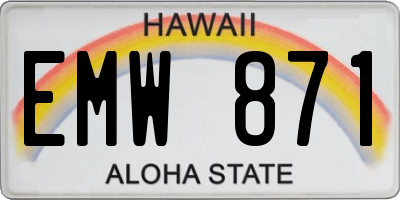 HI license plate EMW871