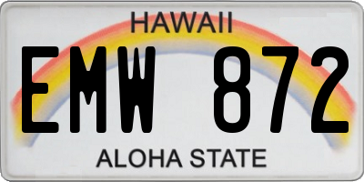 HI license plate EMW872
