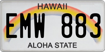 HI license plate EMW883