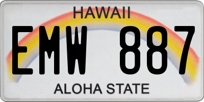 HI license plate EMW887