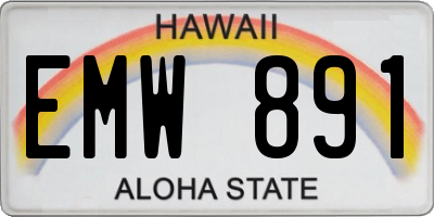 HI license plate EMW891