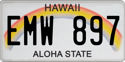 HI license plate EMW897