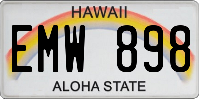 HI license plate EMW898