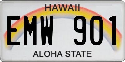HI license plate EMW901