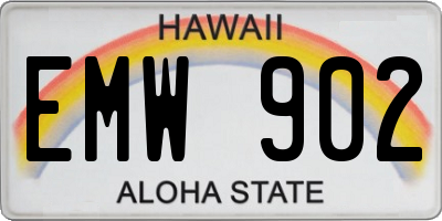HI license plate EMW902