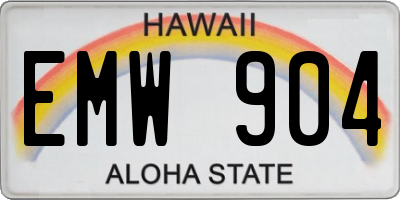 HI license plate EMW904