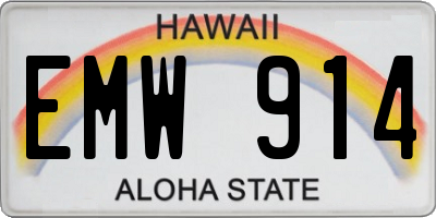 HI license plate EMW914