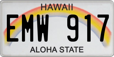 HI license plate EMW917