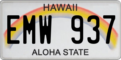 HI license plate EMW937
