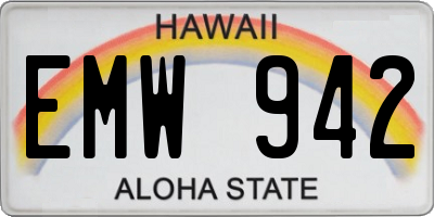 HI license plate EMW942