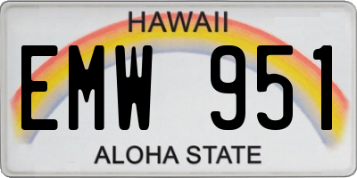 HI license plate EMW951