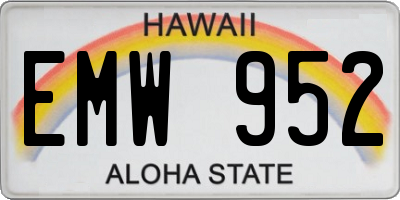 HI license plate EMW952
