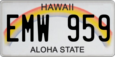 HI license plate EMW959