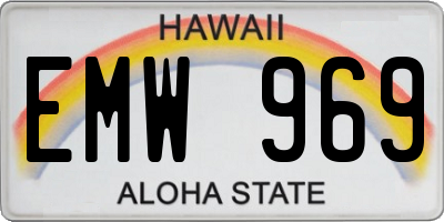 HI license plate EMW969