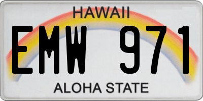 HI license plate EMW971