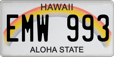 HI license plate EMW993