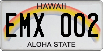 HI license plate EMX002