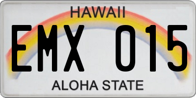 HI license plate EMX015
